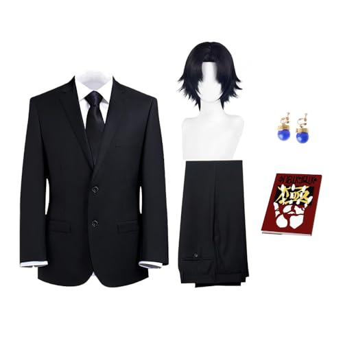 Pinloo Chrollo Lucilfer Uniform Outfit Anzug Chrollo Lucilfer Cosplay Kostüm Komplettes Set mit Perücke Comic Con Cosplay Kostüm Halloween Anime Costume von Pinloo