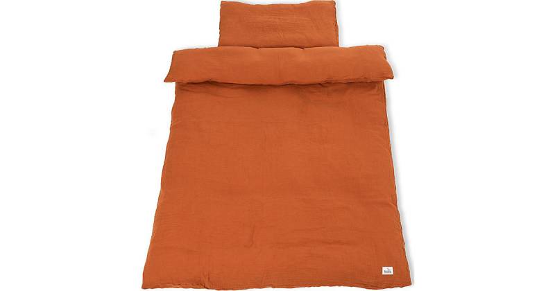 Kinderbettwäsche Musselin, 100 x 135 cm, rot Gr. 100 x 135 + 40 x 60 von Pinolino