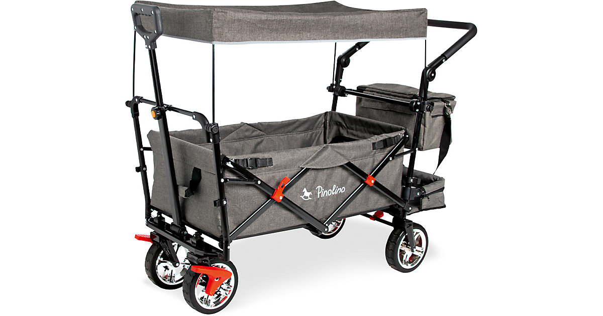 Klappbollerwagen 'AddPlus' mit Bremse, grau meliert schwarz Klappbollerwagen 'AddPlus' mit Bremse, grau meliert schwarz von Pinolino