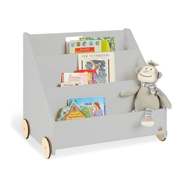 Pinolino Kinder-Bücherregal mit Rollen Lasse, grau Pinolino Kinder-Bücherregal mit Rollen Lasse, grau von Pinolino