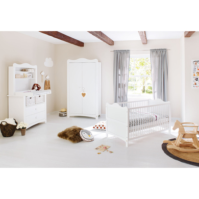 Pinolino Kinderzimmer Florentina 2 türig,breite Kommode, Regalaufsatz und Bett 60 x 120 cm von Pinolino