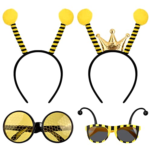 Pinsheng Bienen Kostüm 4 Stück Biene Kostüm Accessoire Set Biene Stirnband mit Biene Brille Bienenkostüm Brille Bienenstirnband Haarreif Biene mit Fühlern für Halloween Kleid Cosplay Party Pinsheng Bienen Kostüm 4 Stück Biene Kostüm Accessoire Set Biene Stirnband mit Biene Brille Bienenkostüm Brille Bienenstirnband Haarreif Biene mit Fühlern für Halloween Kleid Cosplay Party von Pinsheng