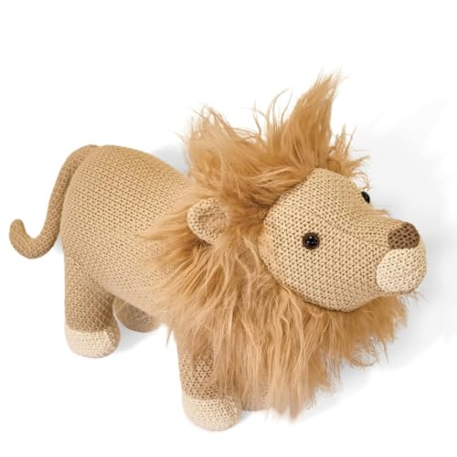 Pintado & Lacado Handgemachter Häkeltier Löwe – Kuscheltier aus Baumwolle – 55 cm – Zertifiziertes Plüschtier – Weiches Stofftier für Kinder – Geschenk für Babys & Kleinkinder von Pintado & Lacado
