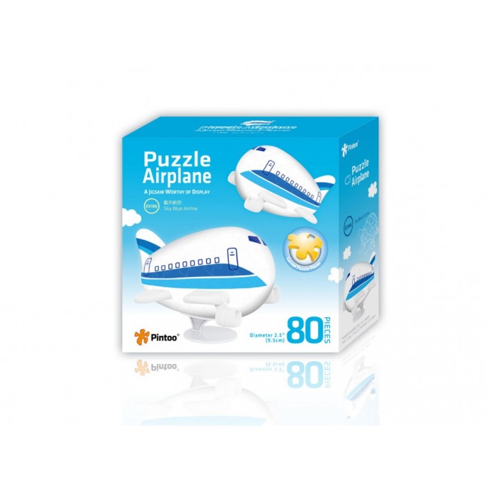 Pintoo - 3D Airplane Puzzle - Sky Blue Airline - 80 Teile von Pintoo