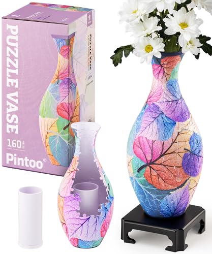 Pintoo 3D Puzzle Blumenvase - Colorful Leaves [S1034], Zauberhafte Geschenkidee für stilvolle Heimdekoration, 160 Teile von Pintoo