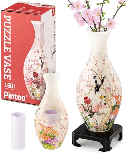 Pintoo 3D Puzzle Blumenvase - Flowers and Birds [S1035], Zauberhafte Geschenkidee für stilvolle Heimdekoration, 160 Teile von Pintoo