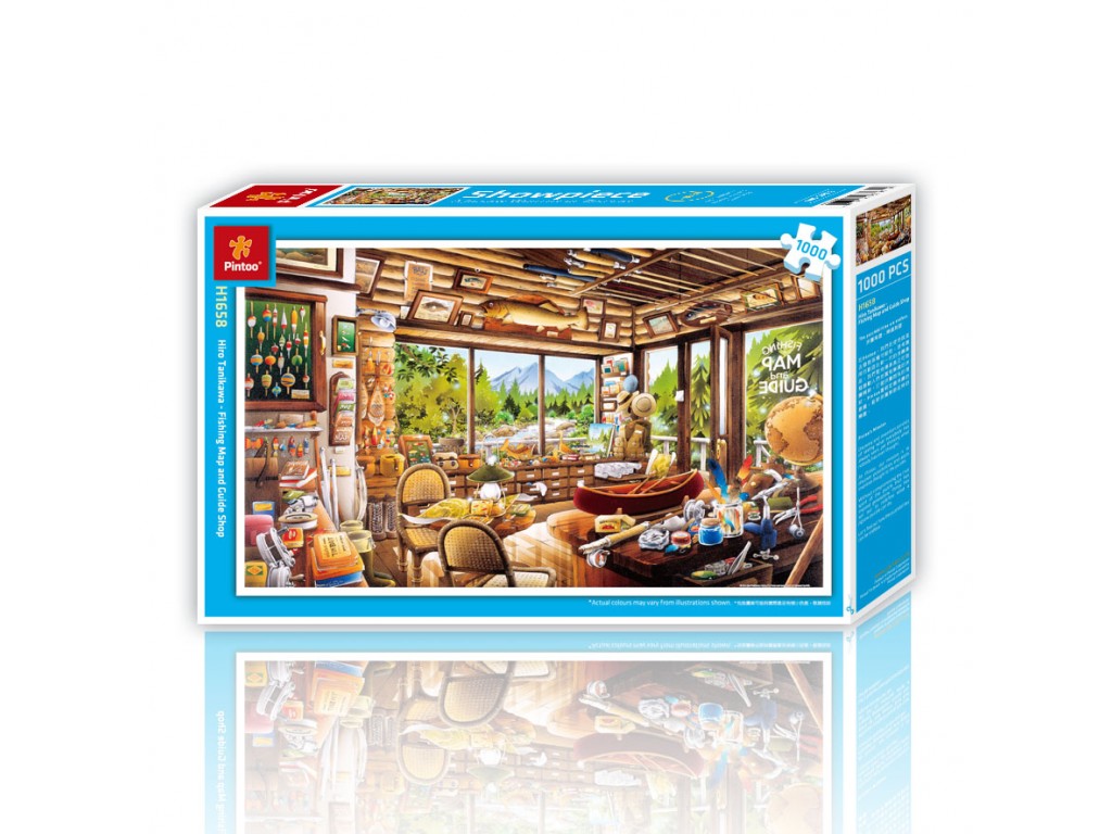 Pintoo Puzzle aus Kunststoff - Fishing Map and Guide 1000 Teile Puzzle Pintoo-H1658 von Pintoo