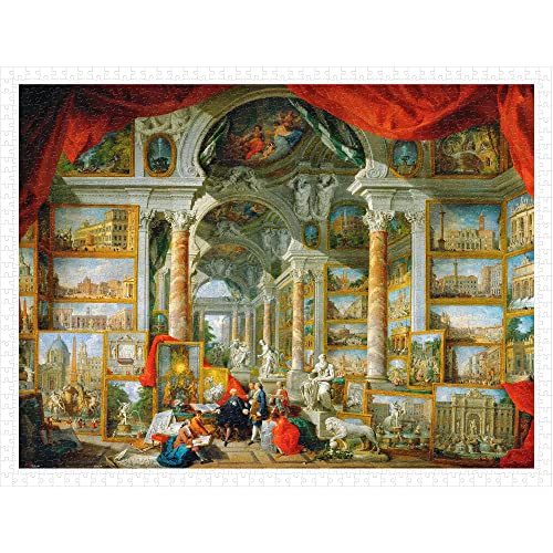 Pintoo Puzzles 1200 Teile - Giovanni Paolo Panini - Bildergalerie mit Ausblick auf das moderne Rom [H2843] von Pintoo