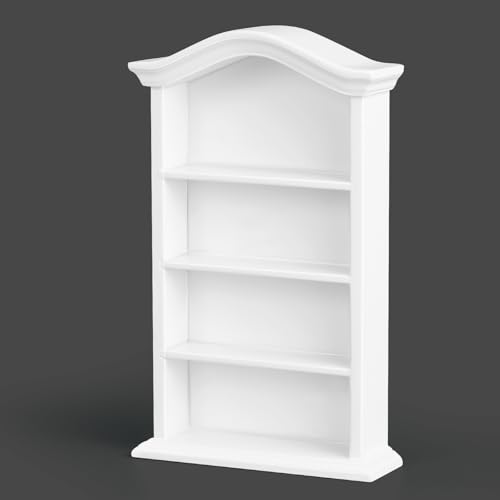 Pinyenr Miniatur Bücherregal, Weiß, Modern, Holz, 1:12 Scale, Unisex, 9x15x2 cm von Pinyenr