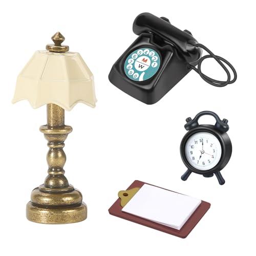 Miniatur Wichtel Zubehör Miniatur Telefon Miniatur Zwischenablage Miniatur Wecker Miniatur Tischlampe Puppenhaus Zubehör Puppenhaus Möbel für DIY Puppenhaus Dekor Miniatur Wichtel Zubehör Miniatur Telefon Miniatur Zwischenablage Miniatur Wecker Miniatur Tischlampe Puppenhaus Zubehör Puppenhaus Möbel für DIY Puppenhaus Dekor von Pinyenr
