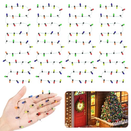 Wichtel Lichterkette Miniatur,4M Wichtel Zubehör Lichterkette Miniatur Lichterkette Wichtel Zubehör Weihnachten Weihnachten Lichterkette Puppenhaus Zubehör Wichteltür Zubehör von Pinyenr