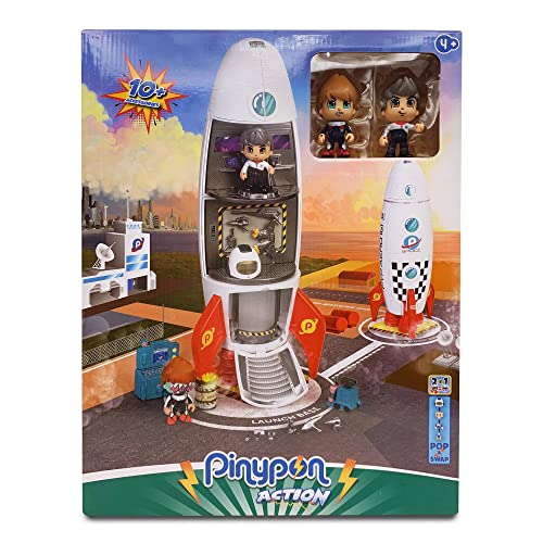 Pinypon Action - Rakete mit Mehreren Pflanzen, die Sich drehen, um den Weltraum zu Spielen, inklusive 2 Figuren, einem Alien und einem Astronauten sowie diversem Spielzubehör, Famosa (700017343) von Pinypon Action