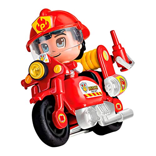 Pinypon Action - Motorradfeuerwehrmann 1 Figur für Kinder von 4 bis 8 Jahren (Famosa 700014783) von Pinypon Action