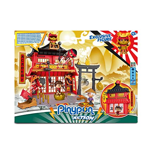 Pinypon Action - Ninja Academy, Spielzeugtempel zum Üben von Ninja-Kriegern, mit einer Mini-Actionfigur und viel kleinem Spielzubehör, Geschenk für Jungen und Mädchen ab 4 Jahren, Famosa (PNC24000) von Pinypon Action