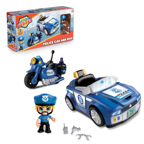 Action Heroes Polizeiauto und Bike, Fahrzeug- und Figurenset, tolles Geschenk für Kinder ab 4 Jahren Action Heroes Polizeiauto und Bike, Fahrzeug- und Figurenset, tolles Geschenk für Kinder ab 4 Jahren von Action Heroes