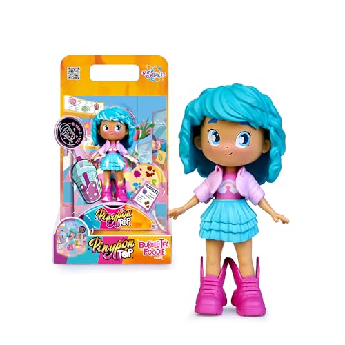 Pinypon TOP Bubble Tea Girl, Mädchen Top mit Blasentee, bewegliche Figur mit Armen und Beinen, doppelseitig, austauschbare Kleidung und Schuhe, Umschlag mit Zubehör, ab 4 Jahren, berühmt (PNN01300) Pinypon TOP Bubble Tea Girl, Mädchen Top mit Blasentee, bewegliche Figur mit Armen und Beinen, doppelseitig, austauschbare Kleidung und Schuhe, Umschlag mit Zubehör, ab 4 Jahren, berühmt (PNN01300) von Pinypon TOP