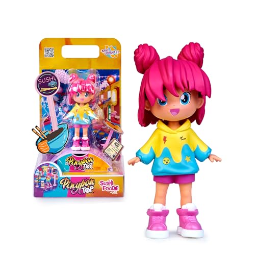 Pinypon TOP Sushi Foodie Girl, Top-Mädchen mit japanischem Thema, bewegliche Figur mit Armen und Beinen, doppelseitig, austauschbare Kleidung und Schuhe, Umschlag mit Zubehör, ab 4 Jahren, berühmt Pinypon TOP Sushi Foodie Girl, Top-Mädchen mit japanischem Thema, bewegliche Figur mit Armen und Beinen, doppelseitig, austauschbare Kleidung und Schuhe, Umschlag mit Zubehör, ab 4 Jahren, berühmt von Pinypon TOP