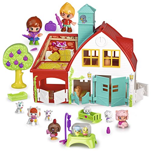 Pinypon- Fun Farm, Puppenhaus mit Ställen für die Tiere, enthält 11 Figuren und viele Accessoires (700014260) von Pinypon