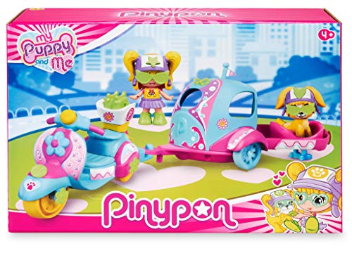 Pinypon - Mein Hündchen und ich, Motorrad, Anhänger und Figuren für Jungen und Mädchen von 4 bis 8 Jahren (Famosa 700016247) von Pinypon