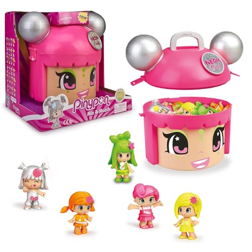 Pinypon Mix & Match Neon Party - Behälter mit 5 exklusiven Figuren, für Kinder von 4 bis 8 Jahren (Famosa 700015210) von Pinypon