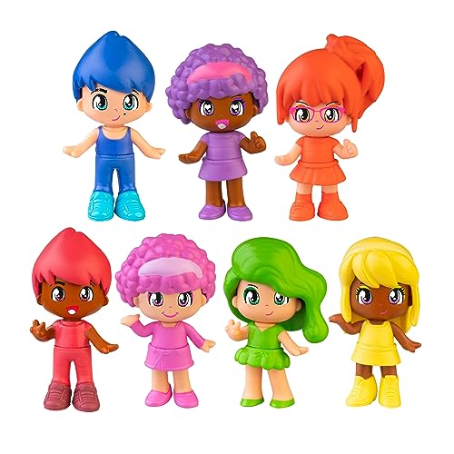 Pinypon - Rainbow Tube, Set mit 7 Figuren in den 7 Regenbogenfarben, mit austauschbaren Teilen zum Erstellen von Kombinationen, für Jungen und Mädchen ab 4 Jahren, berühmt (PNY43000) von Pinypon