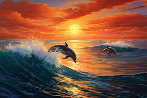 Fun Jigsaw Puzzle 1000 Teile für Erwachsene Delfine springen bei Sonnenuntergang aus dem Ozean aus dem Ozean Holzpuzzle Familie Spaß und Casual Anfänger Lernspiel Puzzle Geschenke 74,9 x 50,8 cm Fun Jigsaw Puzzle 1000 Teile für Erwachsene Delfine springen bei Sonnenuntergang aus dem Ozean aus dem Ozean Holzpuzzle Familie Spaß und Casual Anfänger Lernspiel Puzzle Geschenke 74,9 x 50,8 cm von Pioasing