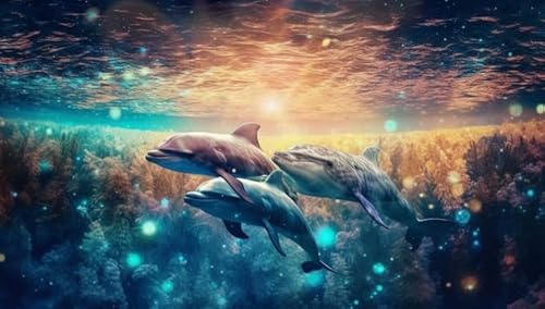 Fun Jigsaw Puzzle 1000 Teile für Erwachsene Ocean Moment Holzpuzzle Delfine Schwimmen im Ozean mit der Sonne Herausfordernd für Spaß Familienaktivitäten Geschenk 74,9 x 50,8 cm Fun Jigsaw Puzzle 1000 Teile für Erwachsene Ocean Moment Holzpuzzle Delfine Schwimmen im Ozean mit der Sonne Herausfordernd für Spaß Familienaktivitäten Geschenk 74,9 x 50,8 cm von Pioasing