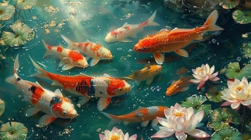 Fun Jigsaw Puzzle 500 Teile für Erwachsene Koi Fisch Teich mit blühendem Lotus Holzpuzzle Familie Spaß und Casual Anfänger Lernspiel Puzzle Geschenke 52.1 cmx38.1 cm Fun Jigsaw Puzzle 500 Teile für Erwachsene Koi Fisch Teich mit blühendem Lotus Holzpuzzle Familie Spaß und Casual Anfänger Lernspiel Puzzle Geschenke 52.1 cmx38.1 cm von Pioasing