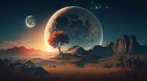 Fun Jigsaw Puzzle 500 Teile für Erwachsene Weltraumlandschaft mit Mond und Sonne Holzpuzzle Familie Spaß und Casual Anfänger Lernspiel Puzzle Geschenke 52.1 cmx 38.1 cm Fun Jigsaw Puzzle 500 Teile für Erwachsene Weltraumlandschaft mit Mond und Sonne Holzpuzzle Familie Spaß und Casual Anfänger Lernspiel Puzzle Geschenke 52.1 cmx 38.1 cm von Pioasing