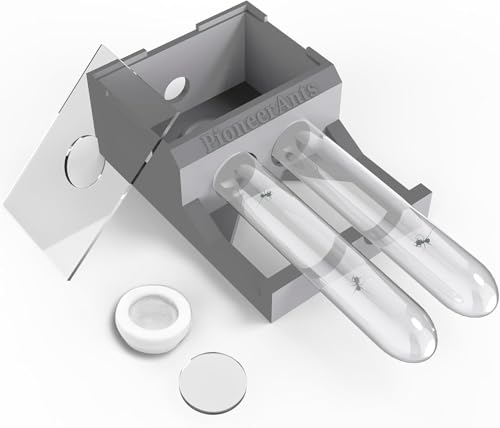 PioneerAnts Ameisennest mit 2 Reagenzgläsern - Transparente Ameisenfarm für Erwachsene 3D-gedrucktes Reagenzglasnest Ameisengarten für lebende Ameisen und Königin (Röhre C) von PioneerAnts
