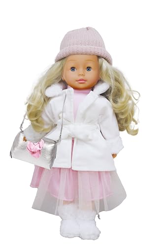 Pioupiou et Merveilles Dimian Bambolin Puppe im weißen Mantel, 46 cm, eine Puppe, die spricht, singt und erzählt, Cinderella, 100 Wörter und 3 Lieder, Haar-Accessoires, weiche Textur von Pioupiou et Merveilles