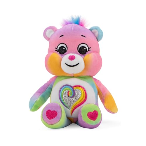 Plüschtier Bisounbär – Alles – entdeckt die magische Kraft Ihres Bisounbären – Plüschtier, sehr weich, das liebt, zum Kuscheln – 22 cm – Glitter Herz Regenbogen – ab 6 Monaten – 16708 von Jiobbo