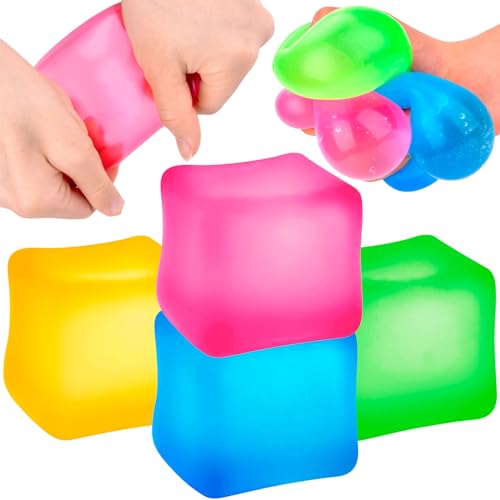 4Pcs Stressball für Kinder und Erwachsene, Anti Stress Bälle Fidget Toys, Fidget Cube Stress Spielzeug, Squishy Quetschball Anti Stress Spielzeug für Jungen-Mädchen von Pipihome