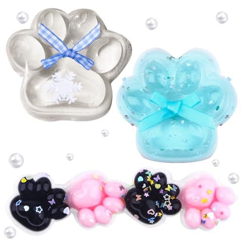 3 Stück Squishy Cat Paw Toy, Taba Squishy Pfote, Katzenpfoten Squishy Autismus Spielzeug, Stressabbau Katzen Pfoten Spielzeug, Sensorisches Quetschspielzeug für Kinder Erwachsene von Pipihome