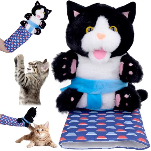 Interaktives Katzenspielzeug, Katzenspielzeug, Cat Wrestling Puppet Toy, Katzenpuppe Puppet Wrestling mit Robuster Polsterung, Katzen Handpuppe Plüschpuppe für Katze Kinder Katzenliebhaber von Pipihome