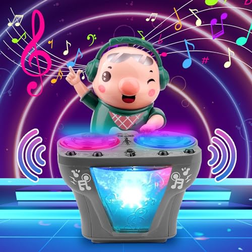 DJ Rock Pig Toy, DJ Elektrische Musik Tanzendes Schwein Spielzeug mit Licht und Musik, Kindermusikspielzeug, die Tanzen und Singen Können, Geschenke für Mädchen Junge ab 1-3 Jahren (Pig) von Pipihome