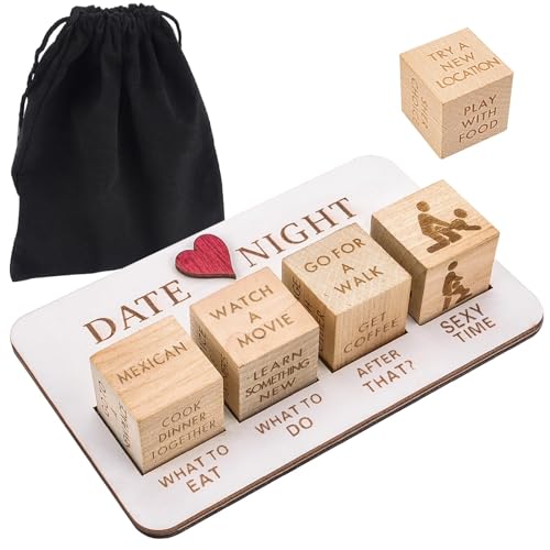 Pipihome Date-Night-Würfel für Paare, Romantisches Paar-Würfel-Set, Entscheidungswürfel, Paarwürfel, Date Night Dice Kit, ahrestag, Hochzeit, Geschenke für Frauen und Männer (A) von Pipihome