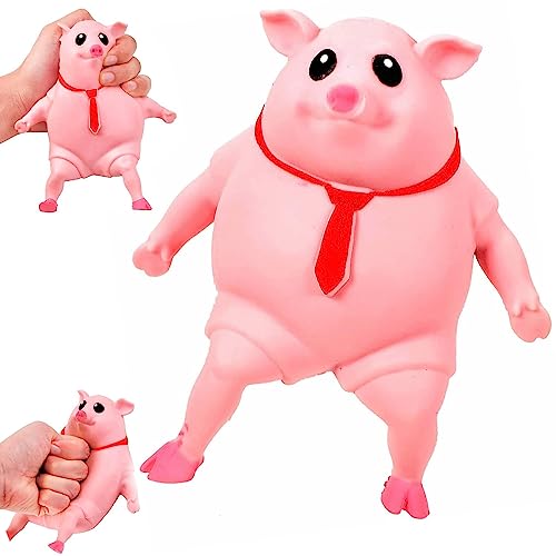 Anti Stress Schwein Quetsch Spielzeug, Squishy Squeeze Stressspielzeug Schwein, Dekompressions Piggy Fidget Toys, Pig Antistressball für Erwachsene und Kinder von Pipihome
