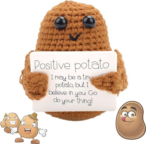 Pipihome GlüCksbringer Positive Potato, Motivationsgeschenke Positive Kartoffel, Abschiedsgeschenk Kollegen, Pocket Hug Geschenke für Freundin, Bachelor Geschenk, Nervennahrung Geschenk von Pipihome