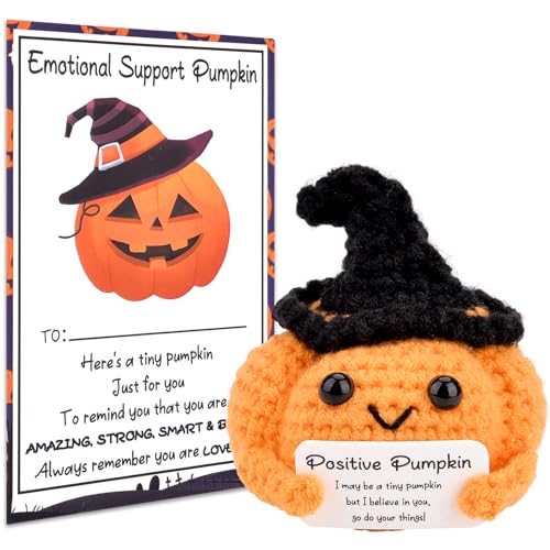 Mini Lustiger Positiver Pinguin, Lustige Positive Kartoffel Puppes, Emotionales Unterstützungs Geschenk Aus Eingelegter Gurke,Ornament-Dekoration für Kinder, Geschenke für Frauen (Pumpkin) von Pipihome