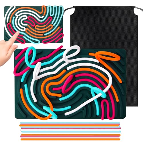 Sensorik Spielzeug Activity Board, Silicone Fidget Toys Matten Anti Stress Spielzeug Stressabbau Beruhigung Sensory Fidget Board Autismus ADHD Spiel, Kinder ab 1 Jahr von Pipihome