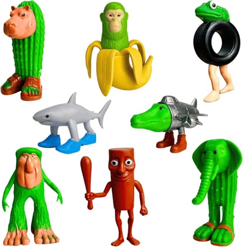 Pipihome Generisch Tung Tung Tung Tung Sahur Figur | Italian Brainrot Figures 8er Set, 3D Printed Tralalero Tralala Figur, BRR BRR Patapim, Lirili Larila Tiermodell Sammlerstück (B) von Pipihome