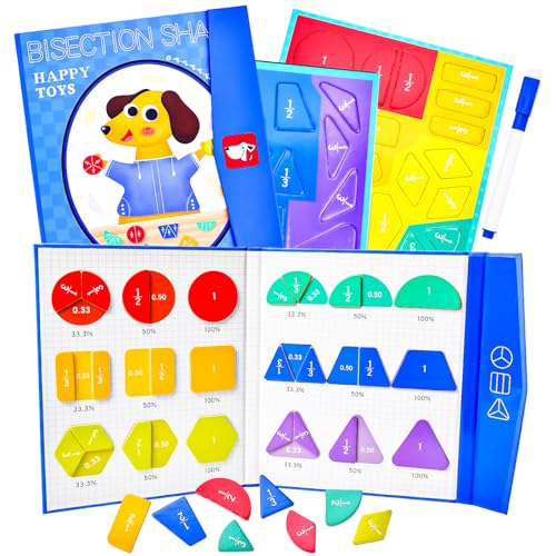 Pipihome Mathematik-Ressourcen, Magnetische Bruchrechnen Material, Holz Mathe Spielzeug Kinder Bruchrechnen Montessori-Material, Arithmetisches Lernspielzeug für Mathe Bruchrechnung Klassen von Pipihome