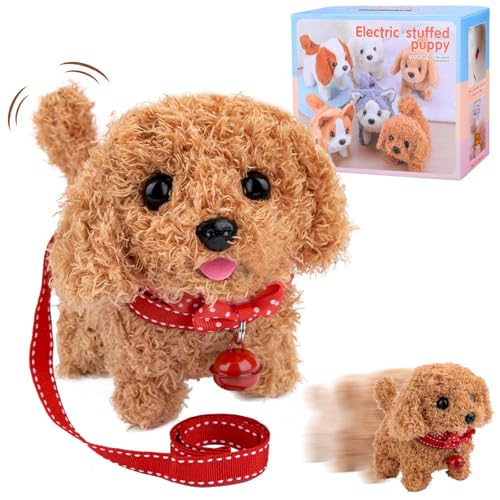 Pipihome Hund Spielzeug Kinder, Hund mit Leine der Läuft und Bellt, Roboter Hund mit Fell, Realistischer Roboter Welpe Kinder Spielzeug, Interaktives Plüschtier mit Gehen, Bellen, Schwanzwedeln Pipihome Hund Spielzeug Kinder, Hund mit Leine der Läuft und Bellt, Roboter Hund mit Fell, Realistischer Roboter Welpe Kinder Spielzeug, Interaktives Plüschtier mit Gehen, Bellen, Schwanzwedeln von Pipihome