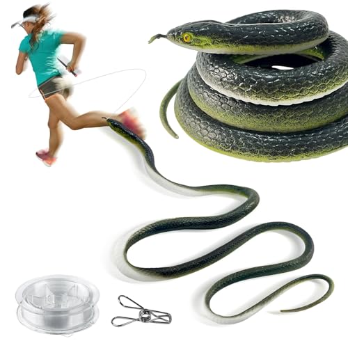 Pipihome Schlange Prank mit Schnur und Clip, Gummischlange Spielzeug, Scherzartikel, Schlangenstreich Snake Pranks Toy, Aprilscherz, Karneval Zubehör für Kinder Erwachsene von Pipihome