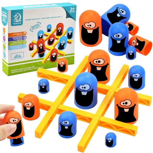 Pipihome Tic Tac Toe Spiel, 2 Spieler Brettspiele, Big Eat Small Game Tic-TACS-Toe Brettspiel Eltern Kind Interaktives Tischspiele, Klassisches Familien Brettspiel, Lernspielzeug für die Frühe von Pipihome