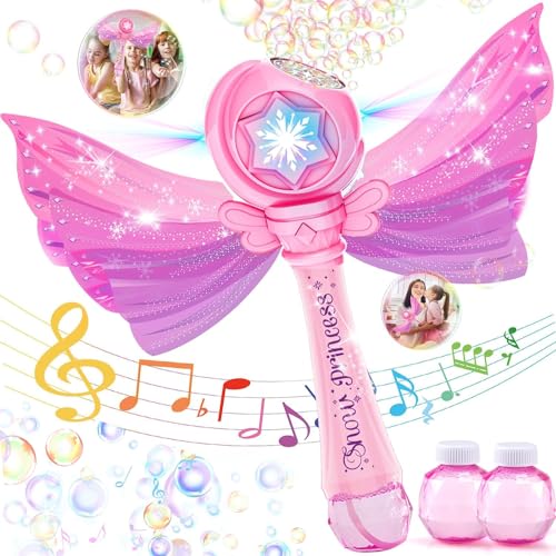 Seifenblasenmaschine Kinder, Magische Seifenblasen Stab Mit Musik LED-Licht, Zauberstab Bubble Machine, Light Up Seifenblasenmaschine Spielzeug Geschenke für Geburtstag, Party, Hochzeit, Freien von Pipihome