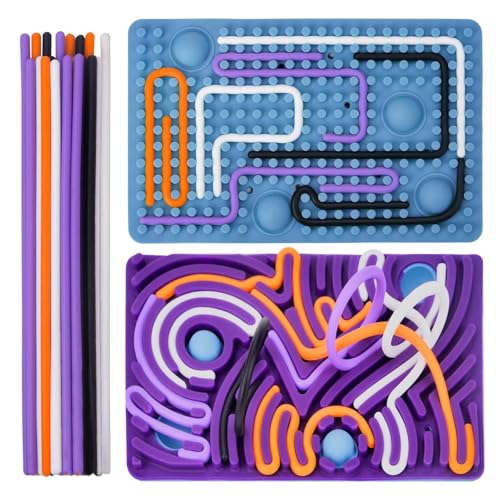 Sensorik Activity Board, Silikon Sensory Fidget Spiel Toys Kinder Erwachsene, Autismus Sensorisches Spielzeug, Doppelseitiges Activity Board mit Reisetasche & 12 Saiten Sensorik Activity Board, Silikon Sensory Fidget Spiel Toys Kinder Erwachsene, Autismus Sensorisches Spielzeug, Doppelseitiges Activity Board mit Reisetasche & 12 Saiten von Pipihome