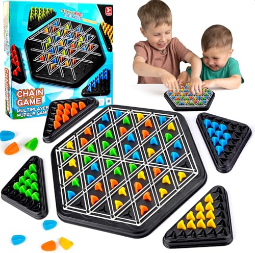Triggle Game, lustiges Triggles-Spiel, interaktives Steckspiel, Dreiecksschachbrettspiel, Strategie-Steckbrettspiel für Familienfeiern mit Kindern und Erwachsenen, Klassische Desktop-Brettspiele (A) von Pipihome