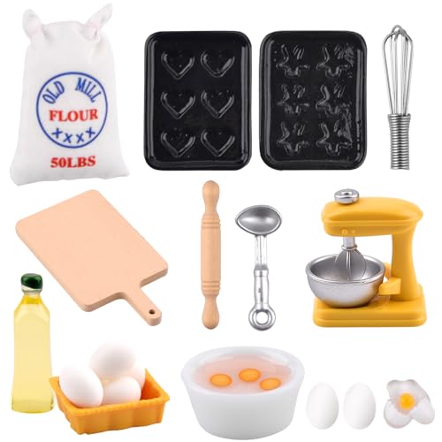 Wichtel Zubehör, 19 Stück Miniatur Wichtelzubehör Backen Set für Wichteltür Zubehör Weihnachten Deko und 1/12 Puppenhaus, DIY Weihnachten Wichtel Küche Backset Weihnachtsbäckerei Wichtel Zubehör, 19 Stück Miniatur Wichtelzubehör Backen Set für Wichteltür Zubehör Weihnachten Deko und 1/12 Puppenhaus, DIY Weihnachten Wichtel Küche Backset Weihnachtsbäckerei von Pipihome